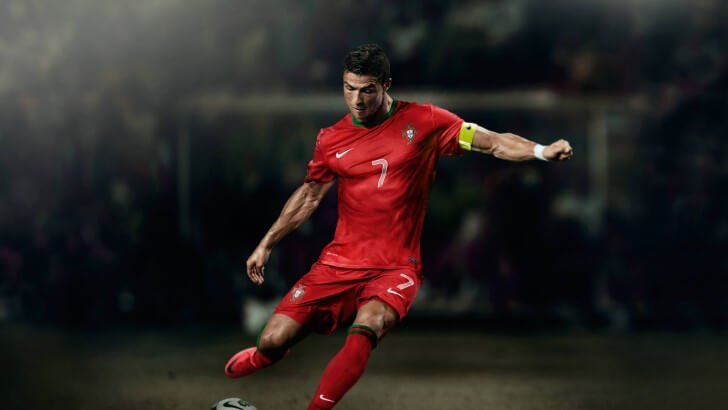 Cristiano Ronaldo In Portugal Jersey Wallpaper