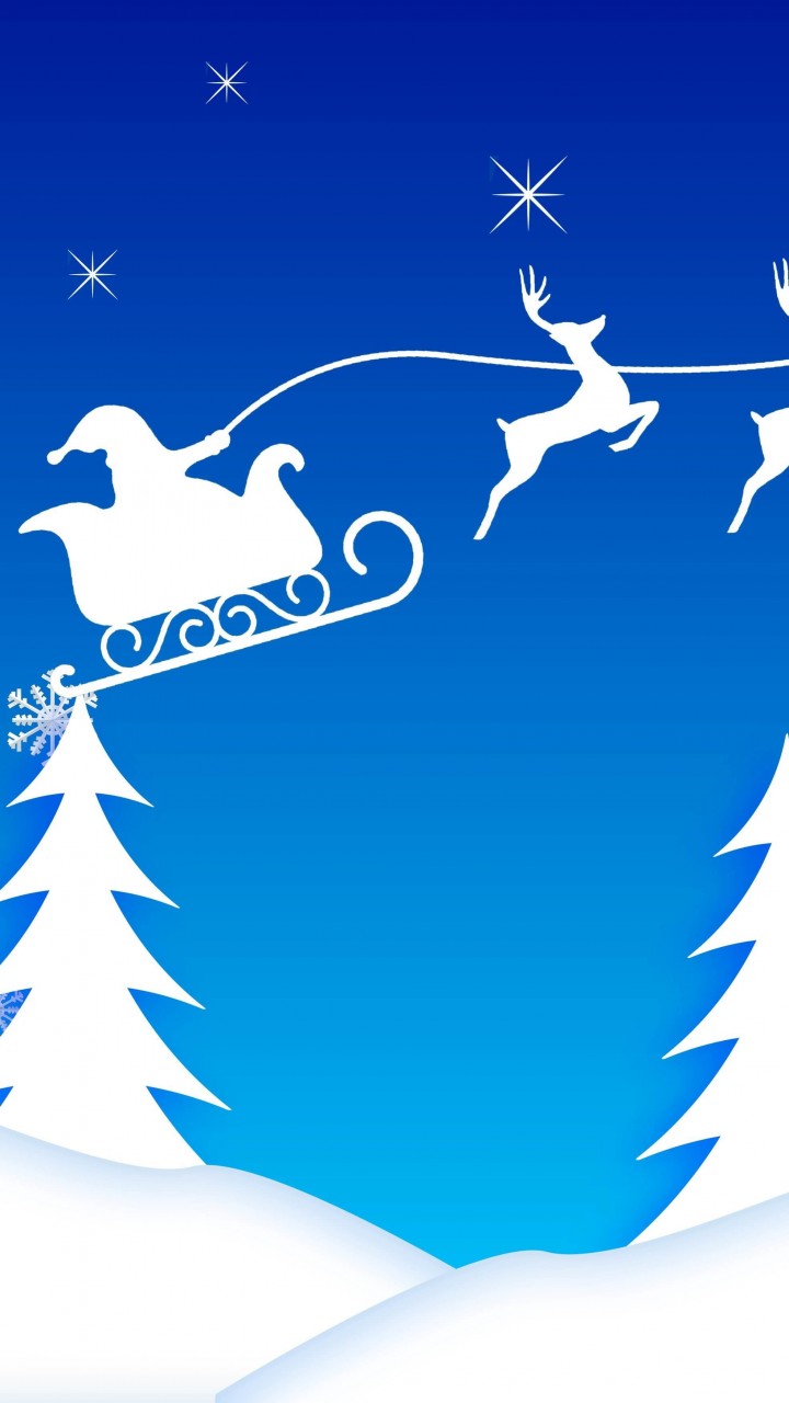 Download Santa’s Sleigh Illustration HD wallpaper for A6000