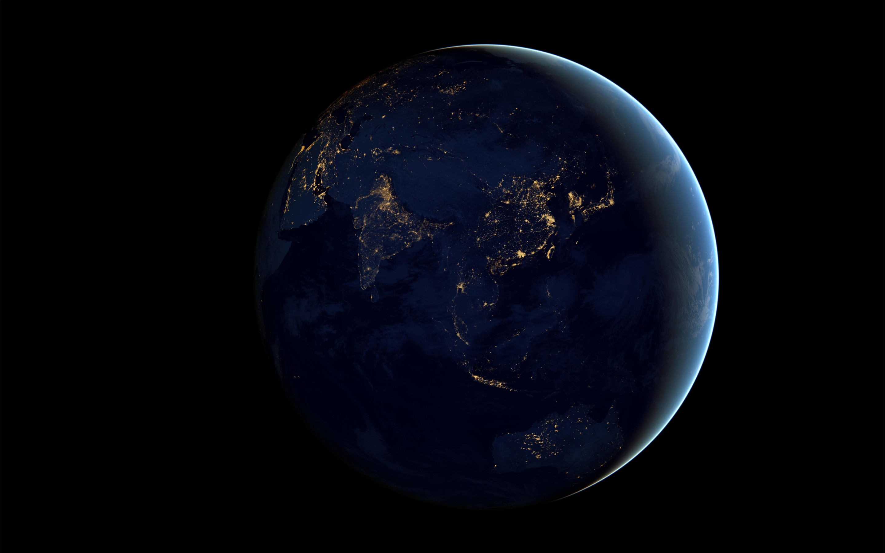 Earth At Night Seen From Space Hd Wallpaper For 2880X1800 Screens