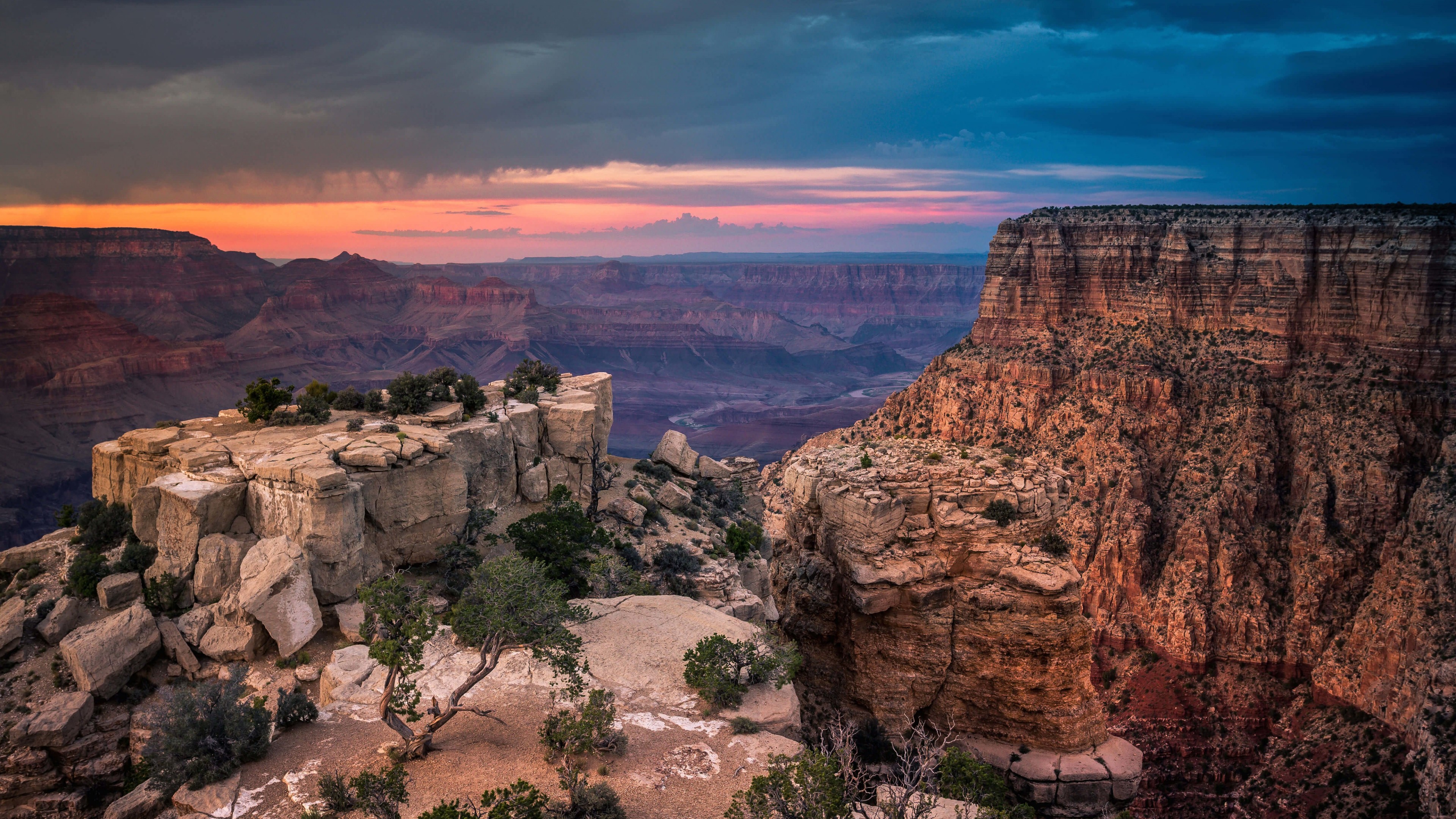 Sunset At The Grand Canyon Wallpaper for Desktop 4K 3840x2160